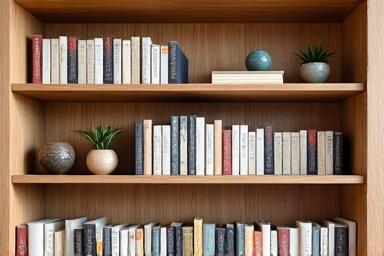 Modernes Bücherregal aus hellem Holz